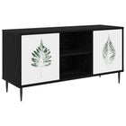 Tv-meubel HANAU 102 x 33 x 51 cm Zwart eiken Bewerkt hout
