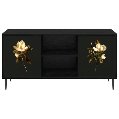 Tv-meubel BREMEN 102 x 33 x 51 cm Zwart eiken Bewerkt hout