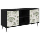 Tv-meubel GOTHA 102 x 33 x 51 cm Zwart eiken Bewerkt hout