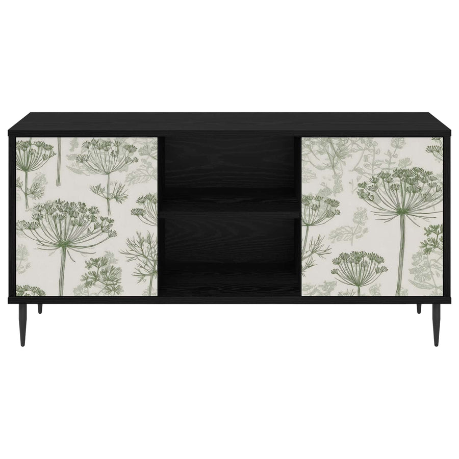 Tv-meubel GOTHA 102 x 33 x 51 cm Zwart eiken Bewerkt hout