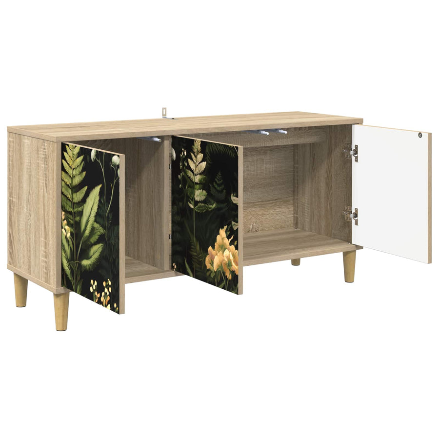 Tv-meubel RHENEN 102 x 33 x 50 cm Sonoma Bewerkt hout