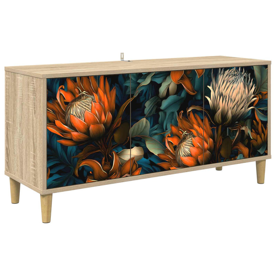 Tv-meubel LOCHEM 102 x 33 x 50 cm Sonoma Bewerkt hout