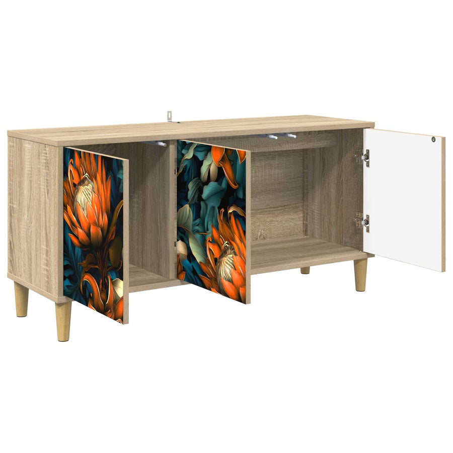 Tv-meubel LOCHEM 102 x 33 x 50 cm Sonoma Bewerkt hout