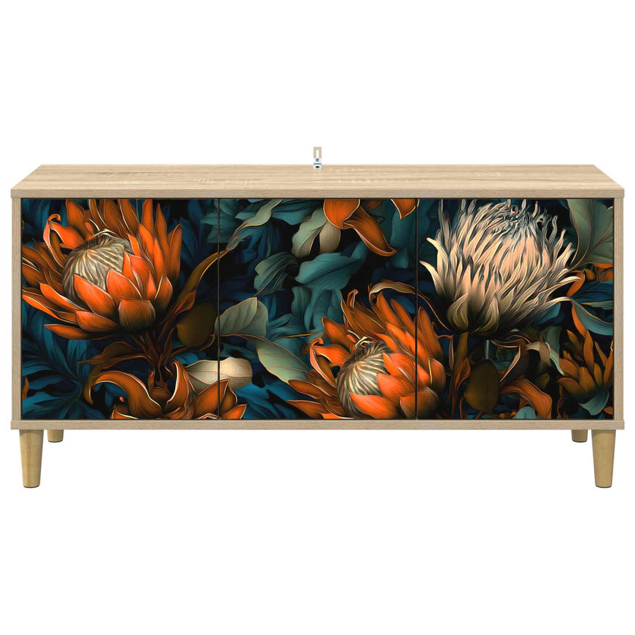 Tv-meubel LOCHEM 102 x 33 x 50 cm Sonoma Bewerkt hout
