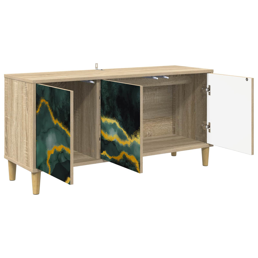 Tv-meubel WIJHE 102 x 33 x 50 cm Sonoma Bewerkt hout