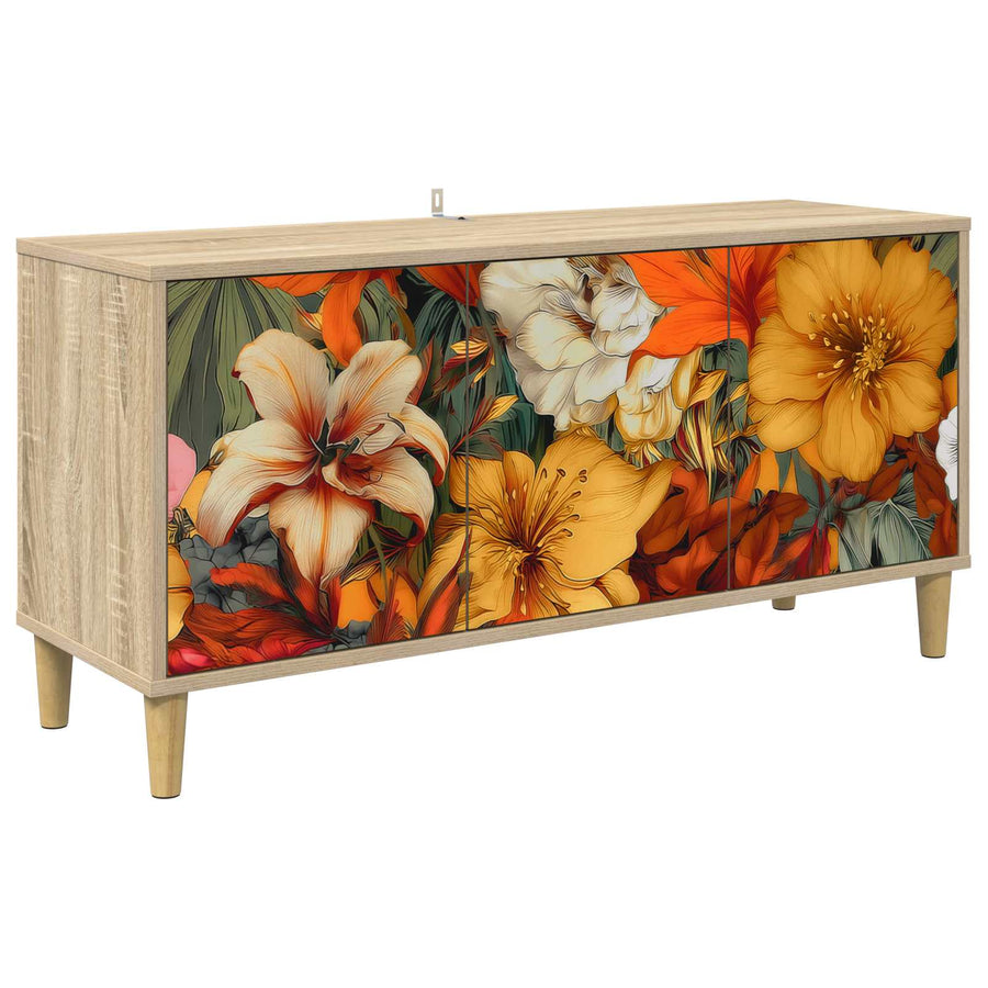 Tv-meubel GENNEP 102 x 33 x 50 cm Sonoma Bewerkt hout
