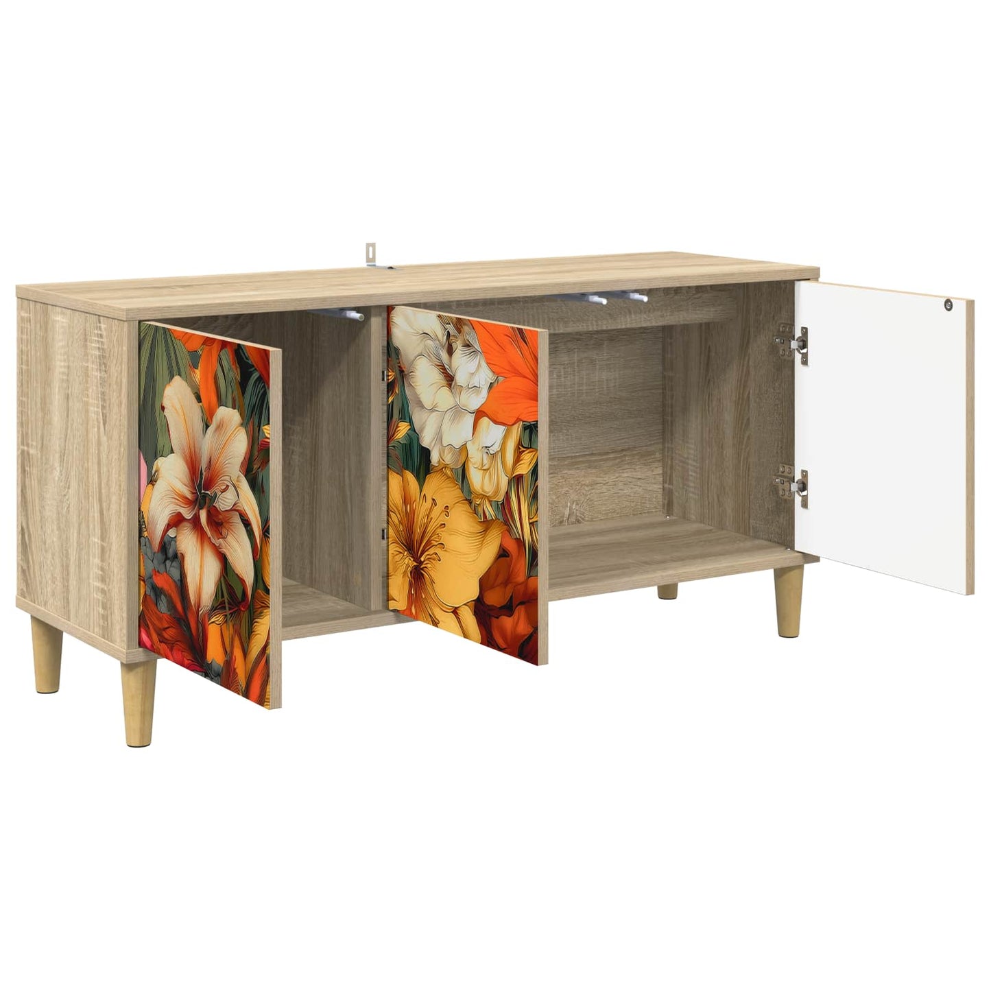 Tv-meubel GENNEP 102 x 33 x 50 cm Sonoma Bewerkt hout