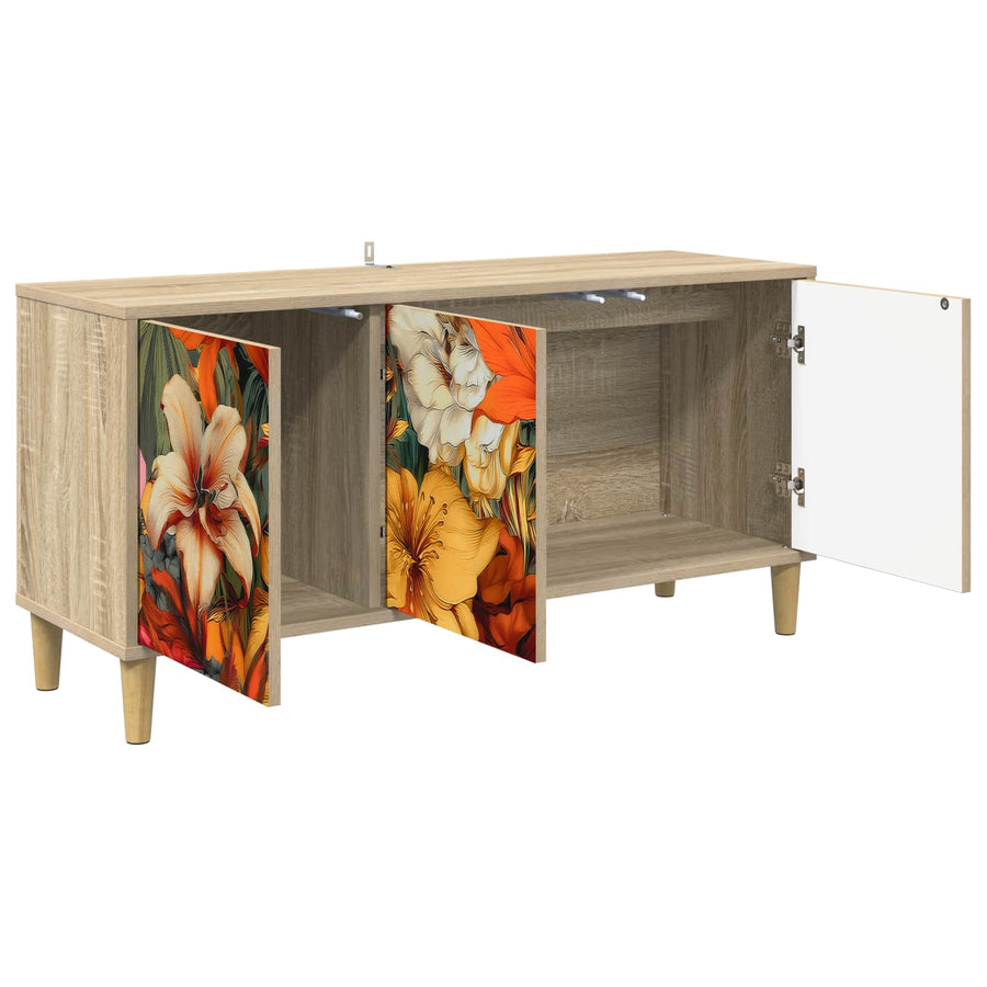 Tv-meubel GENNEP 102 x 33 x 50 cm Sonoma Bewerkt hout