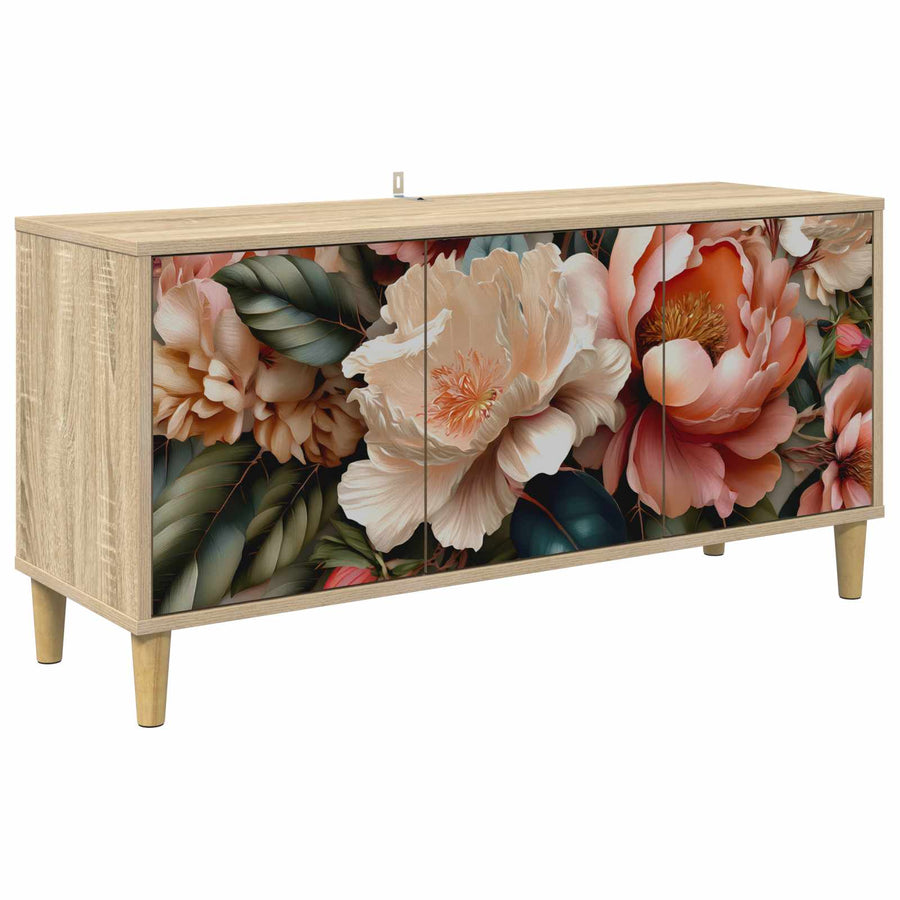Tv-meubel BORNE 102 x 33 x 50 cm Sonoma Bewerkt hout