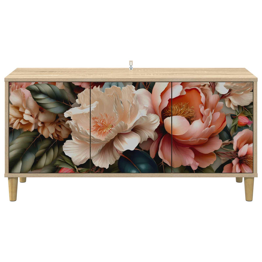 Tv-meubel BORNE 102 x 33 x 50 cm Sonoma Bewerkt hout