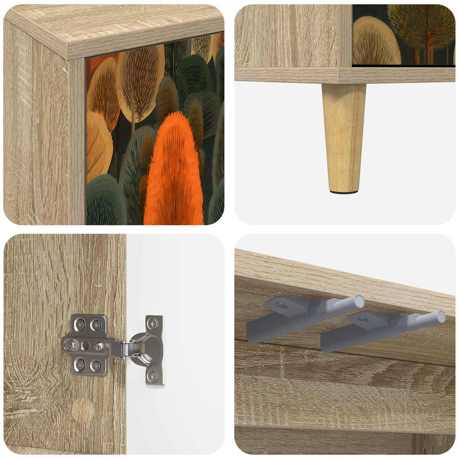 Tv-meubel ZAANDAM 102 x 33 x 50 cm Sonoma Bewerkt hout