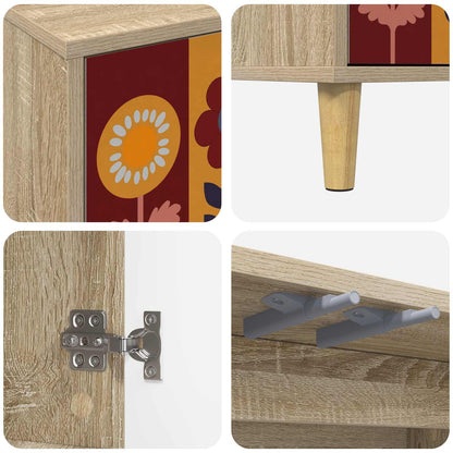 Tv-meubel ESSEN 102 x 33 x 50 cm Sonoma Bewerkt hout