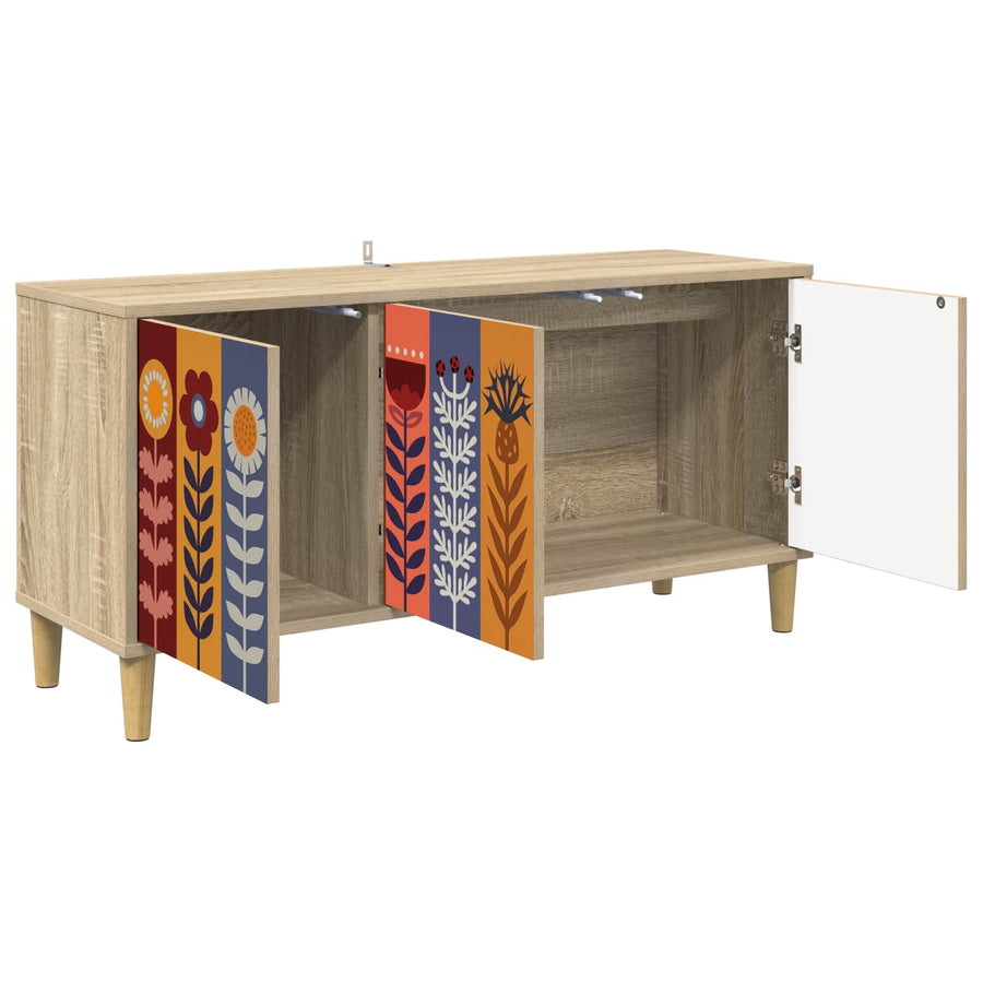 Tv-meubel ESSEN 102 x 33 x 50 cm Sonoma Bewerkt hout
