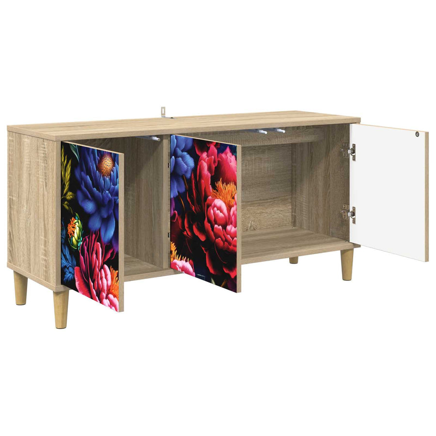 Tv-meubel KIEL 102 x 33 x 50 cm Sonoma Bewerkt hout