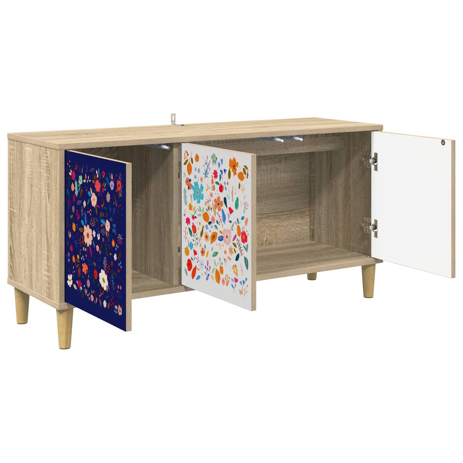 Tv-meubel MAINZ 102 x 33 x 50 cm Sonoma Bewerkt hout