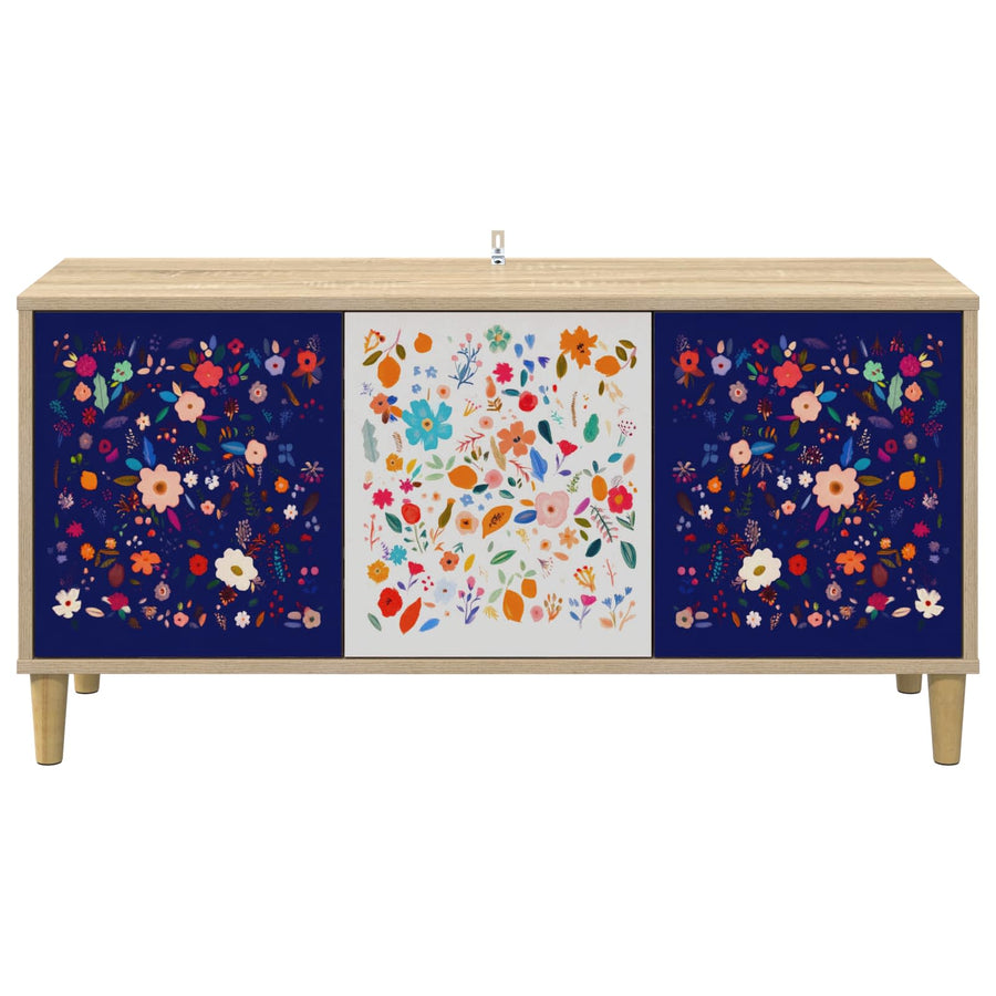 Tv-meubel MAINZ 102 x 33 x 50 cm Sonoma Bewerkt hout