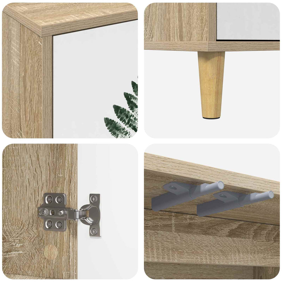 Tv-meubel HANAU 102 x 33 x 50 cm Sonoma Bewerkt hout