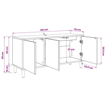Tv-meubel HANAU 102 x 33 x 50 cm Sonoma Bewerkt hout