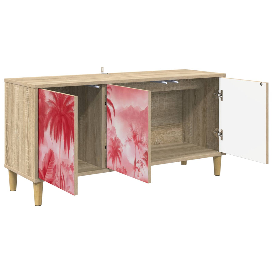 Tv-meubel AACHEN 102 x 33 x 50 cm Sonoma Bewerkt hout