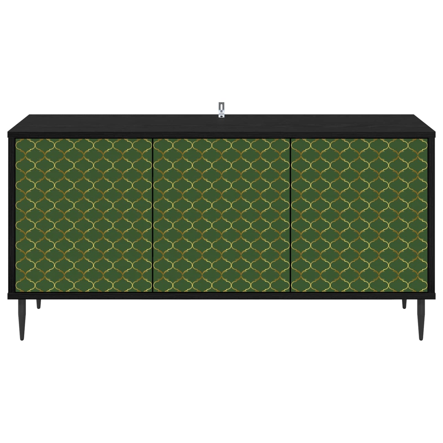 Tv-meubel GELEEN 102 x 33 x 51 cm Zwart eiken Bewerkt hout