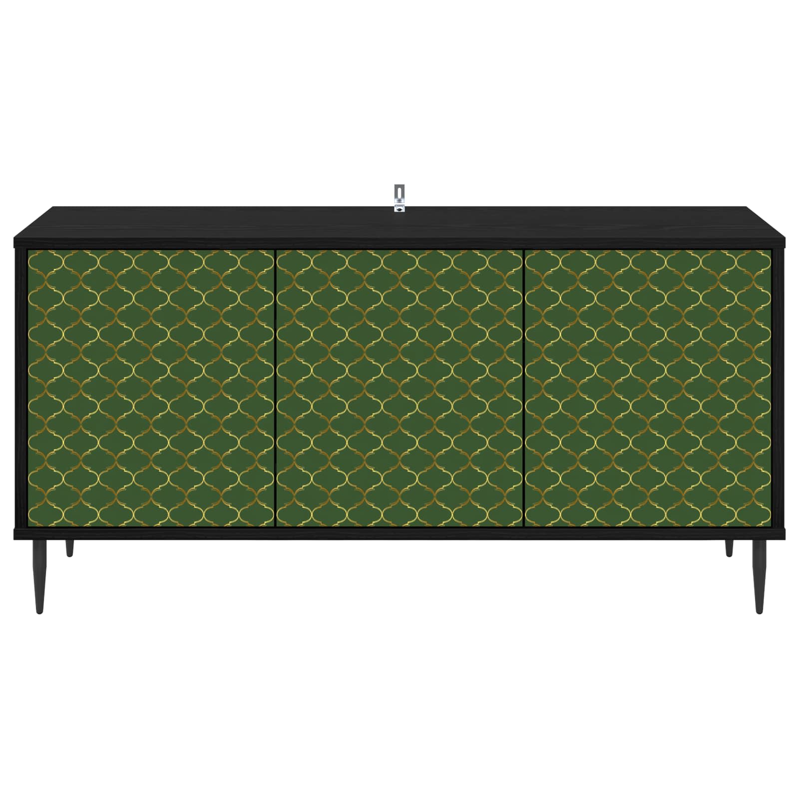 Tv-meubel GELEEN 102 x 33 x 51 cm Zwart eiken Bewerkt hout