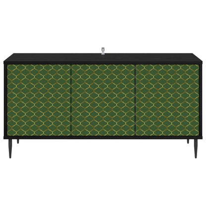 Tv-meubel GELEEN 102 x 33 x 51 cm Zwart eiken Bewerkt hout