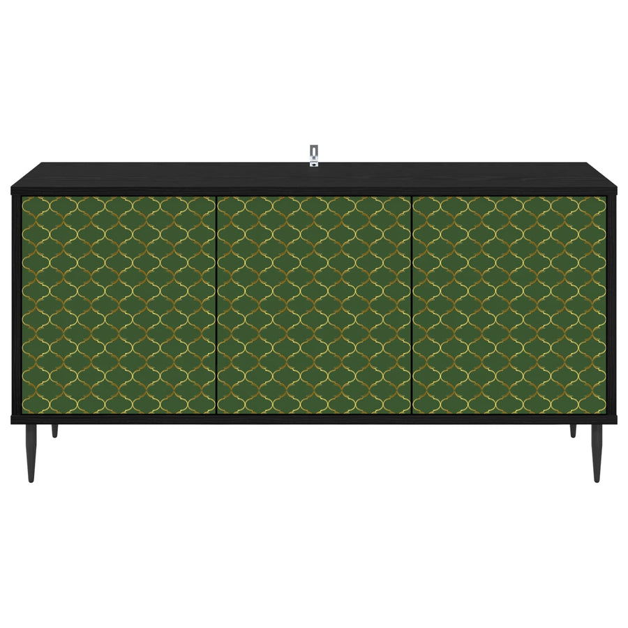 Tv-meubel GELEEN 102 x 33 x 51 cm Zwart eiken Bewerkt hout