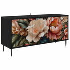 Tv-meubel BORNE 102 x 33 x 51 cm Zwart eiken Bewerkt hout