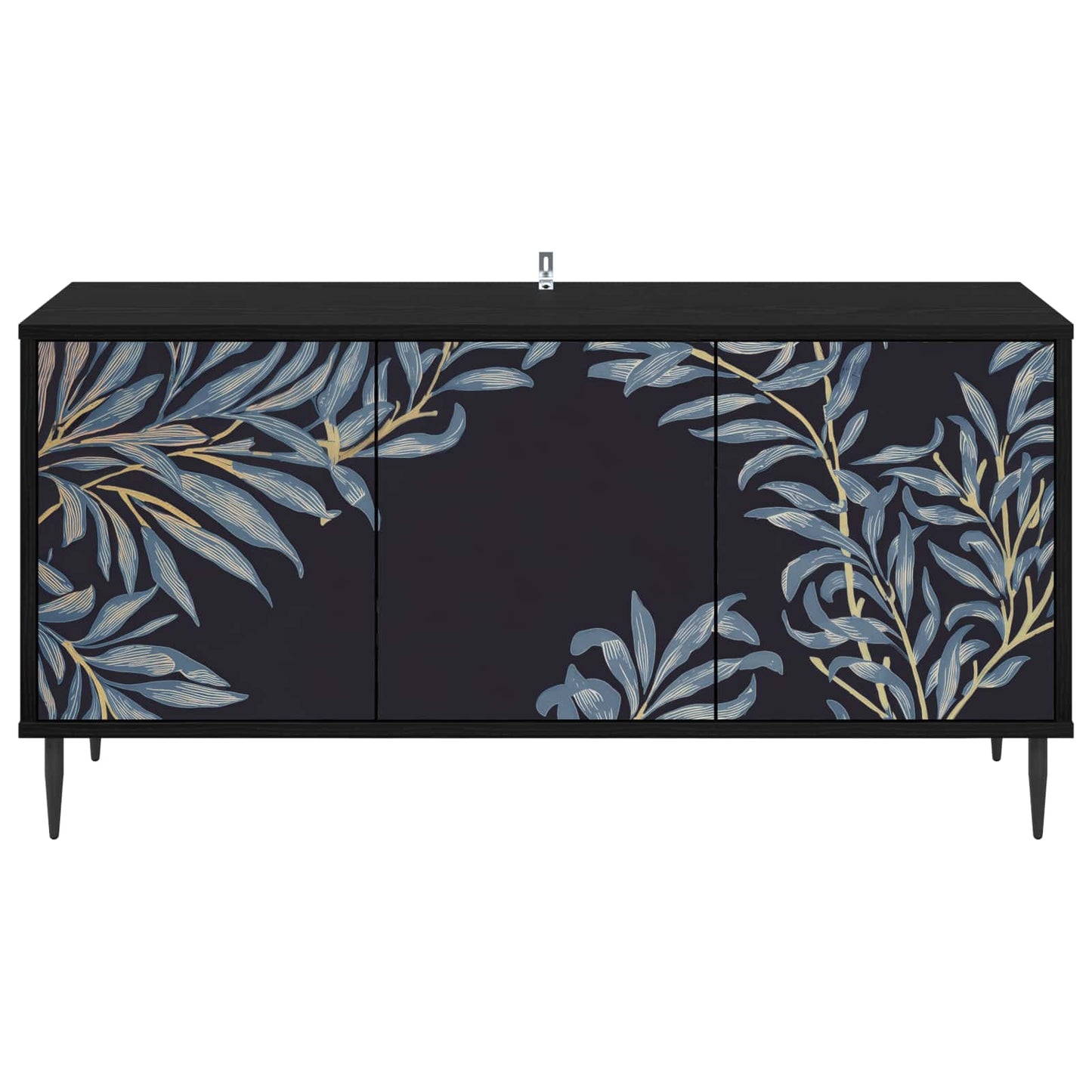 Tv-meubel DOKKUM 102 x 33 x 51 cm Zwart eiken Bewerkt hout