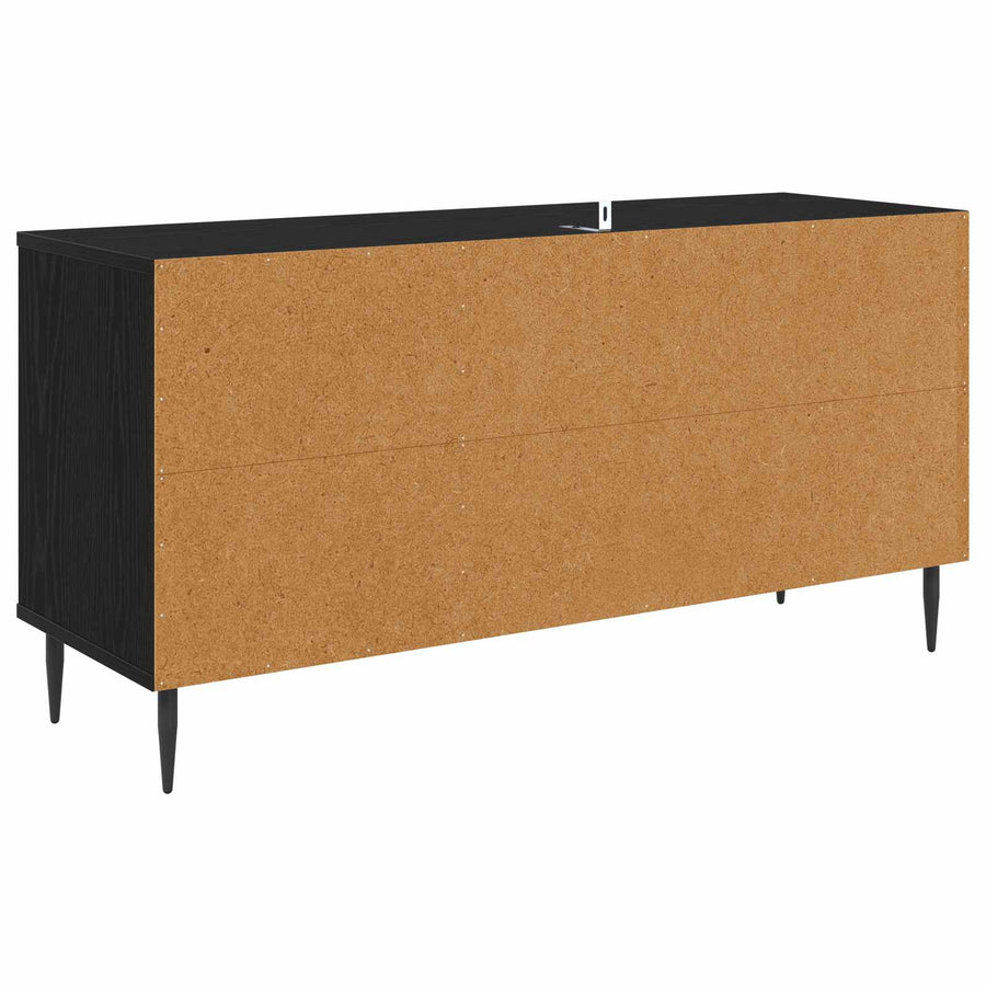 Tv-meubel HEESCH 102 x 33 x 51 cm Zwart eiken Bewerkt hout