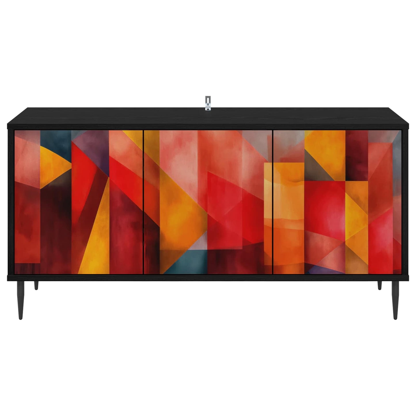 Tv-meubel HEESCH 102 x 33 x 51 cm Zwart eiken Bewerkt hout
