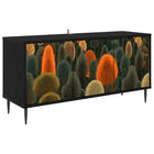 Tv-meubel 102x33x51 cm zwart eiken bewerkt hout