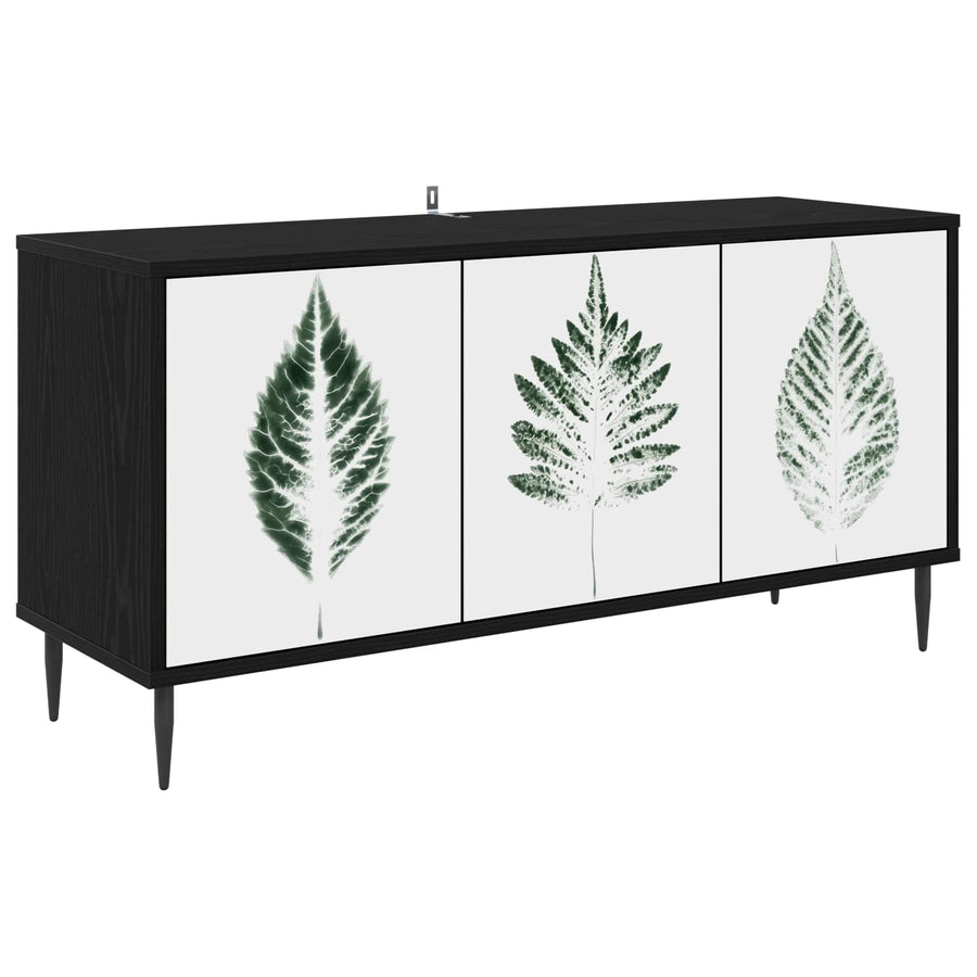 Tv-meubel HANAU 102 x 33 x 51 cm Zwart eiken Bewerkt hout