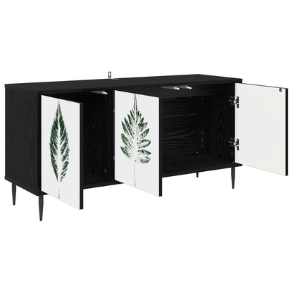 Tv-meubel HANAU 102 x 33 x 51 cm Zwart eiken Bewerkt hout