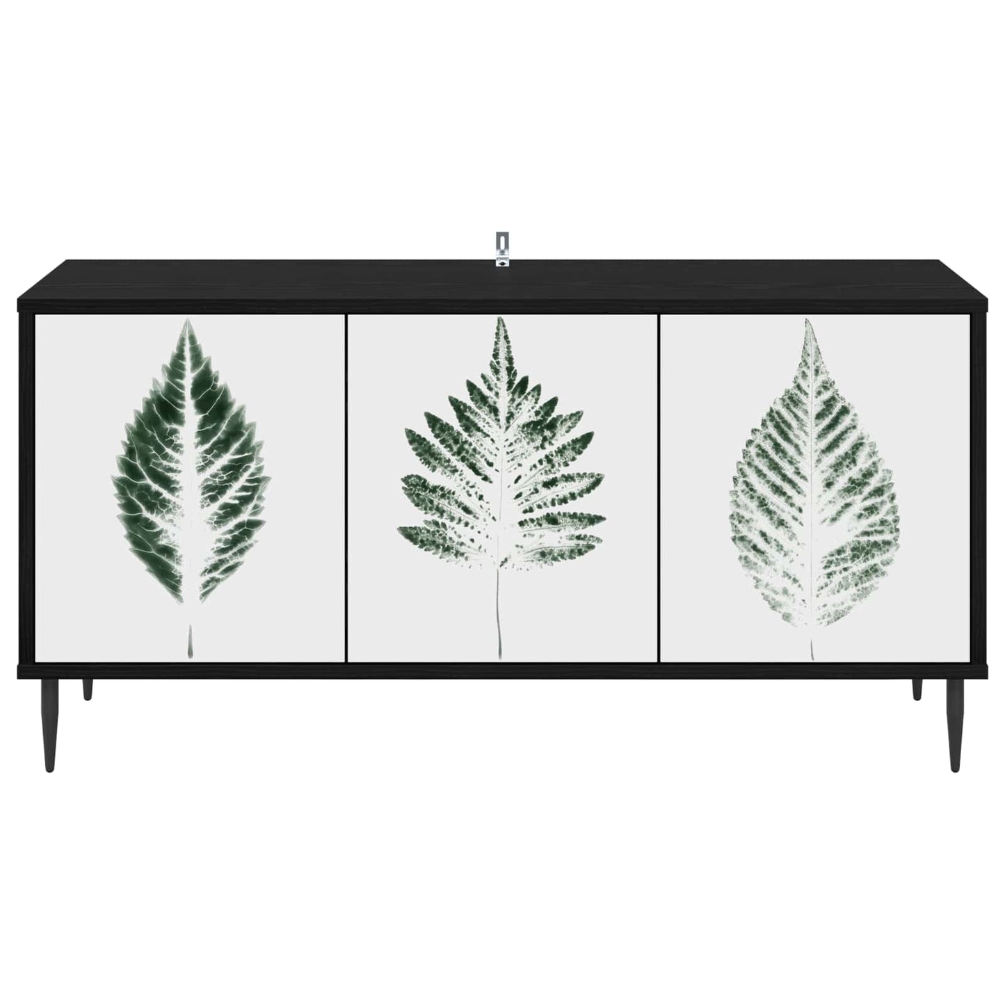 Tv-meubel HANAU 102 x 33 x 51 cm Zwart eiken Bewerkt hout