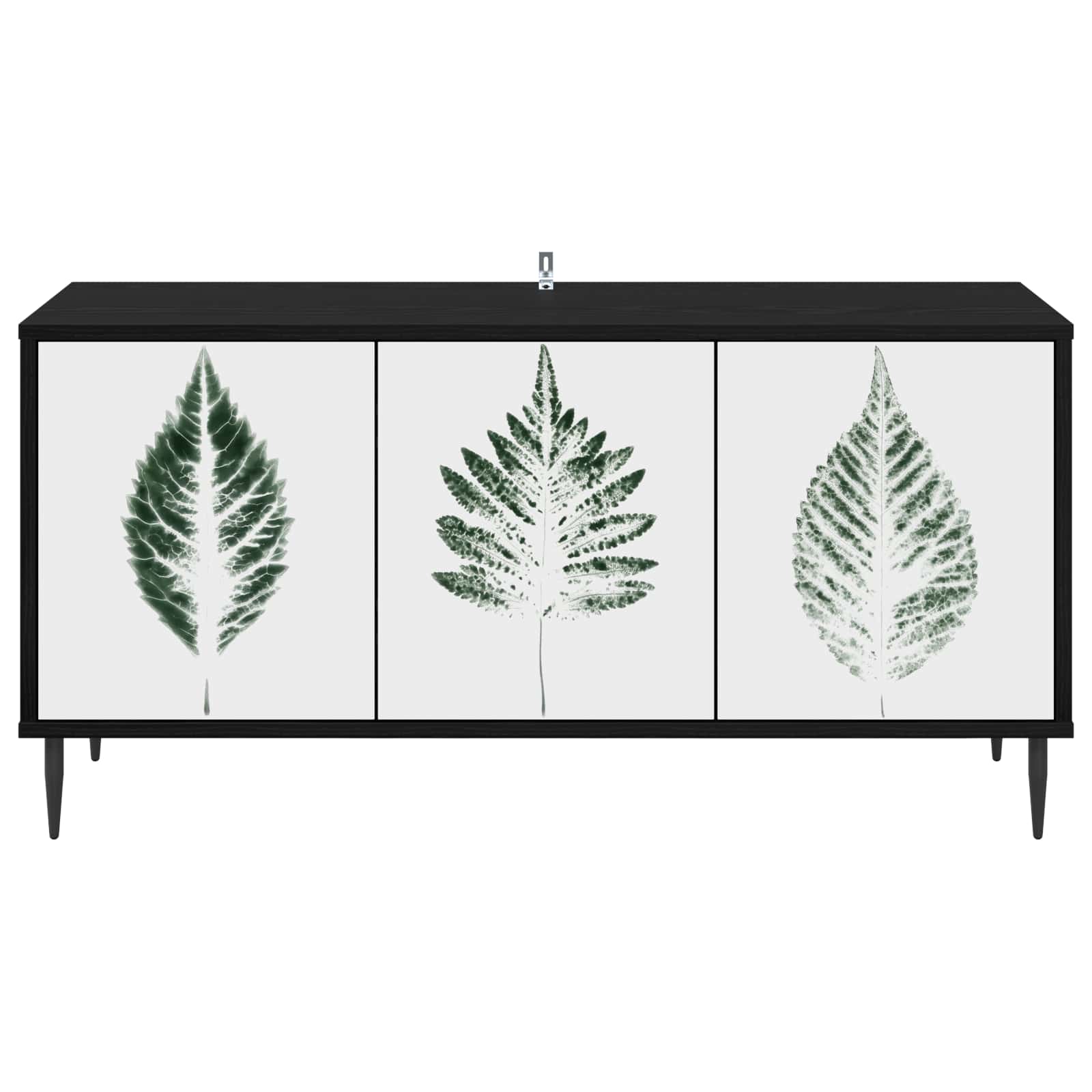 Tv-meubel HANAU 102 x 33 x 51 cm Zwart eiken Bewerkt hout