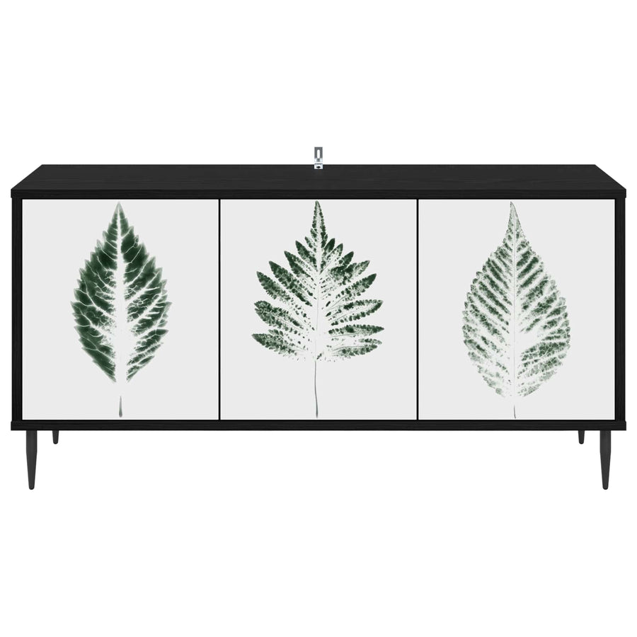 Tv-meubel HANAU 102 x 33 x 51 cm Zwart eiken Bewerkt hout