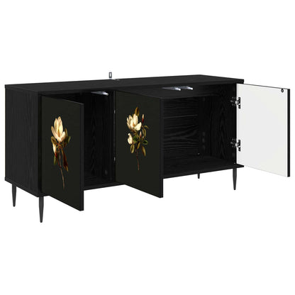 Tv-meubel BREMEN 102 x 33 x 51 cm Zwart eiken Bewerkt hout