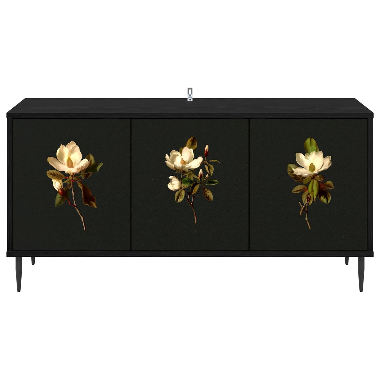 Tv-meubel BREMEN 102 x 33 x 51 cm Zwart eiken Bewerkt hout