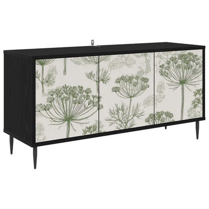 Tv-meubel GOTHA 102 x 33 x 51 cm Zwart eiken Bewerkt hout