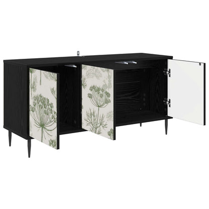 Tv-meubel GOTHA 102 x 33 x 51 cm Zwart eiken Bewerkt hout