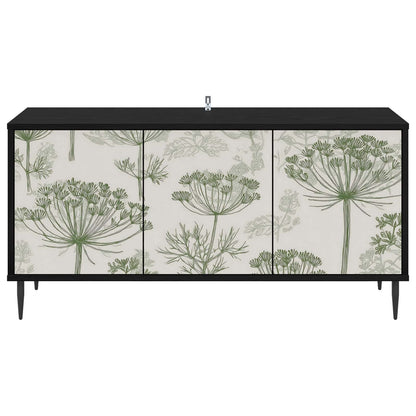 Tv-meubel GOTHA 102 x 33 x 51 cm Zwart eiken Bewerkt hout