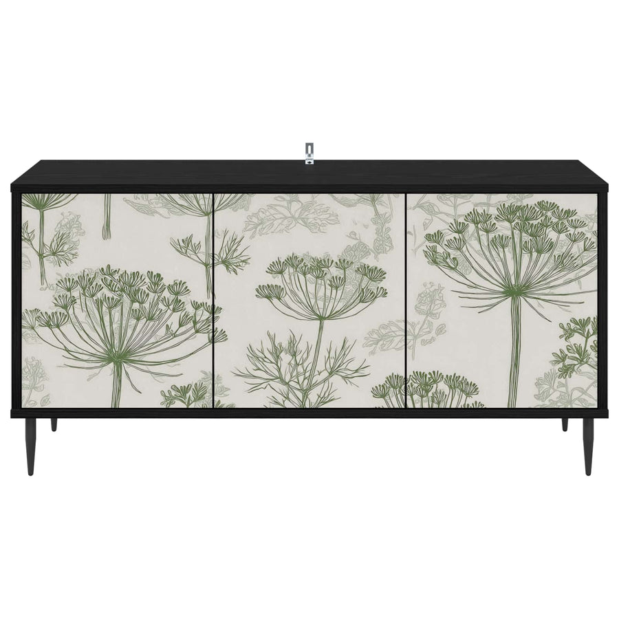 Tv-meubel GOTHA 102 x 33 x 51 cm Zwart eiken Bewerkt hout