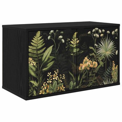 Wandgemonteerd tv-meubel RHENEN 69 x 33 x 40 cm Zwart eiken