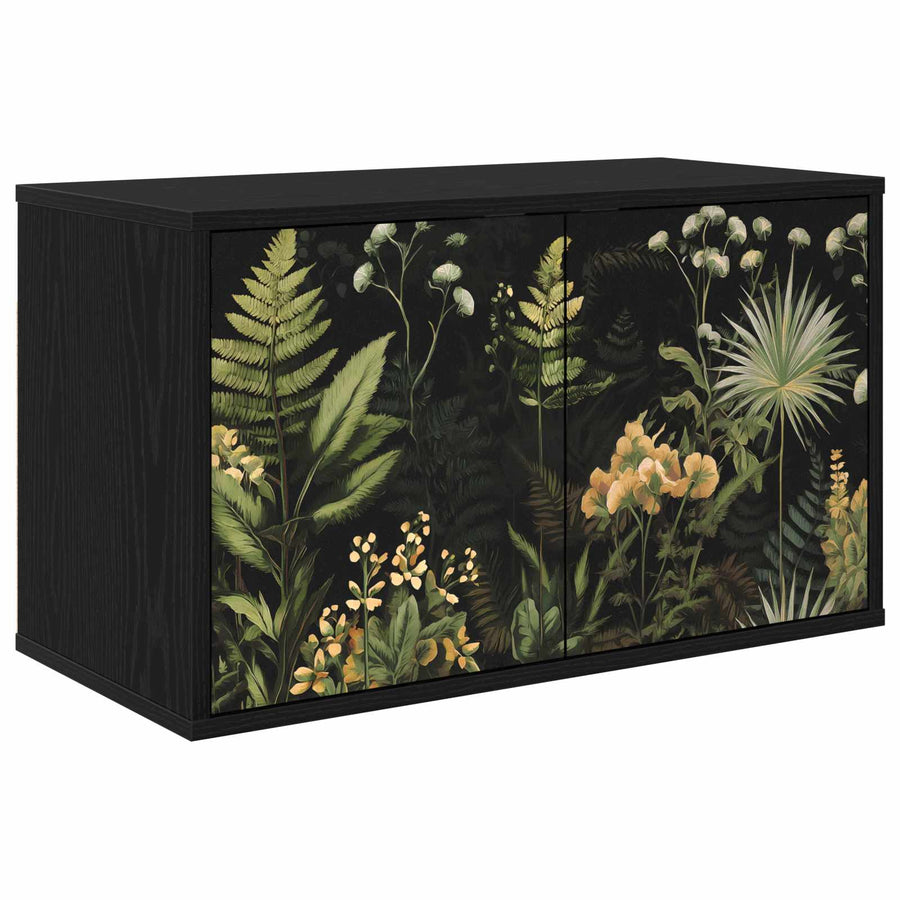 Wandgemonteerd tv-meubel RHENEN 69 x 33 x 40 cm Zwart eiken