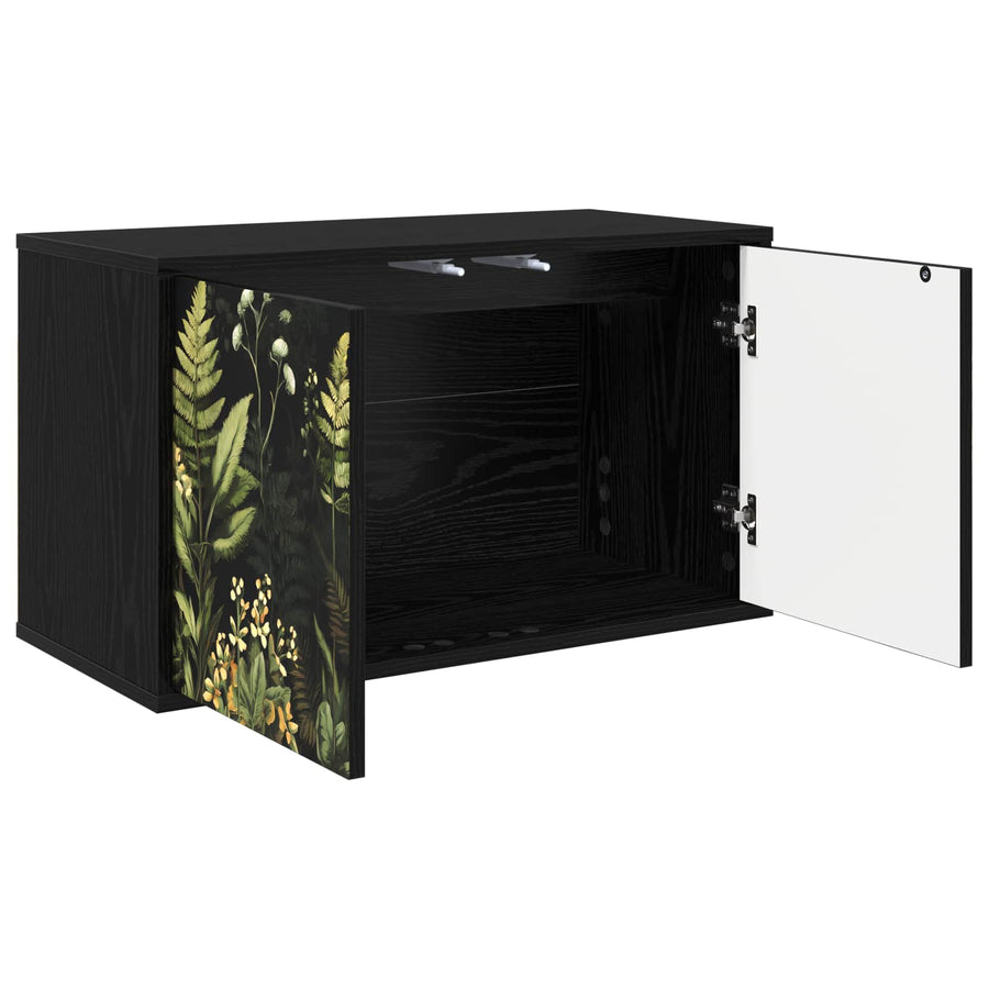Wandgemonteerd tv-meubel RHENEN 69 x 33 x 40 cm Zwart eiken