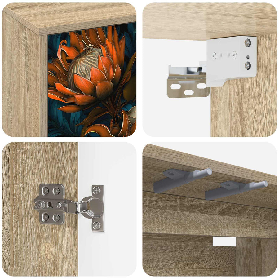 Wandgemonteerd tv-meubel LOCHEM 69 x 33 x 40 cm Sonoma Eiken