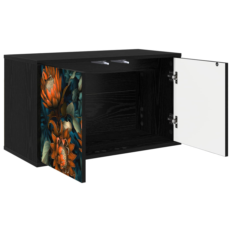 Wandgemonteerd tv-meubel LOCHEM 69 x 33 x 40 cm Zwart eiken