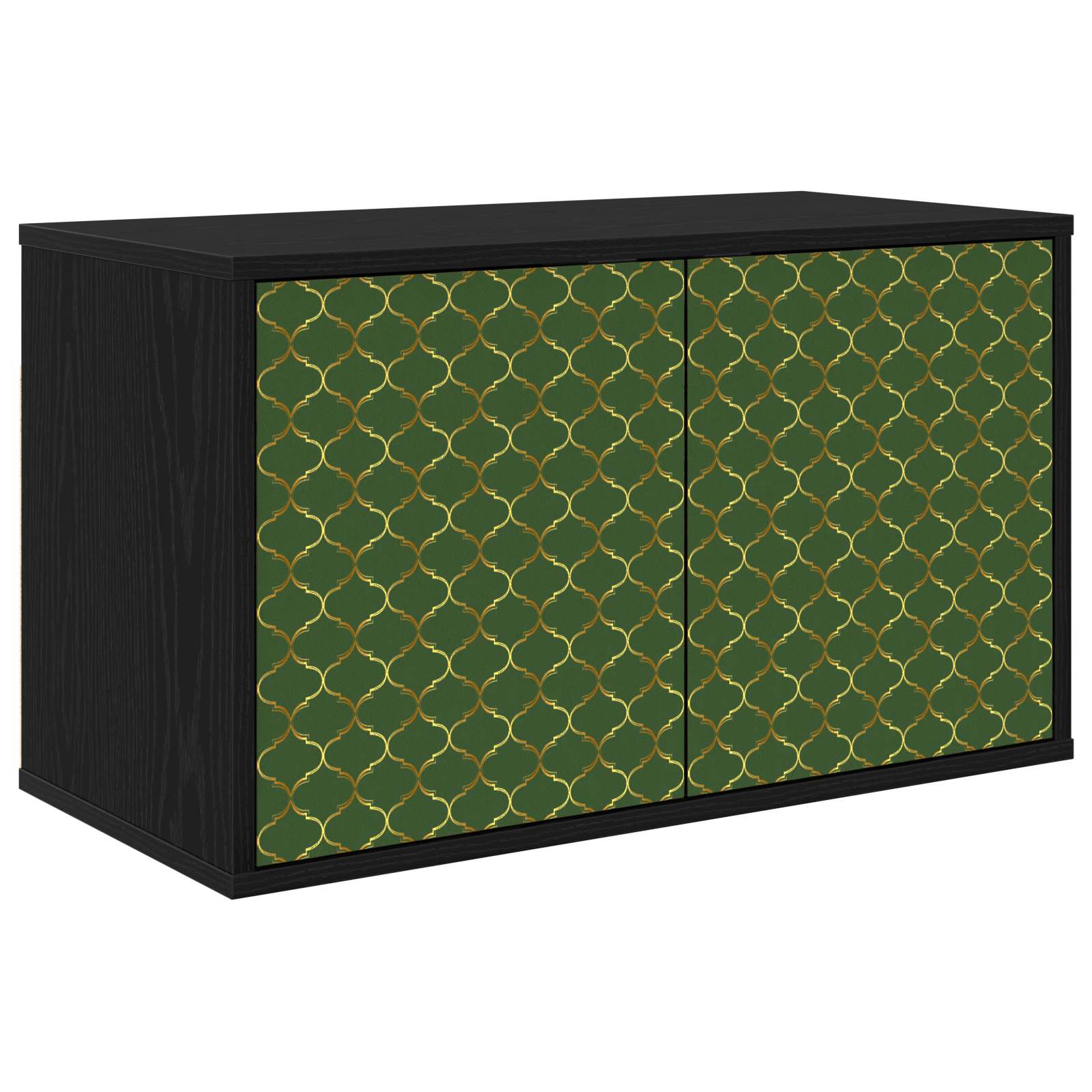 Wandgemonteerd tv-meubel GELEEN 69 x 33 x 40 cm Zwart eiken