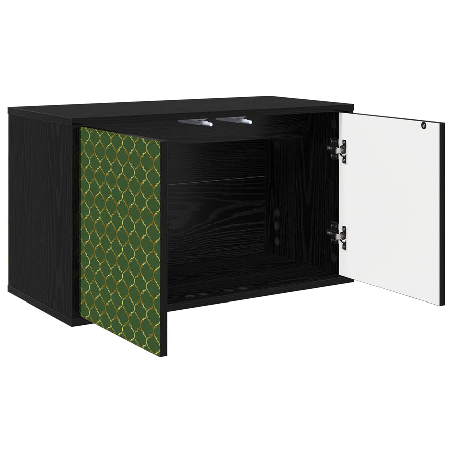 Wandgemonteerd tv-meubel GELEEN 69 x 33 x 40 cm Zwart eiken